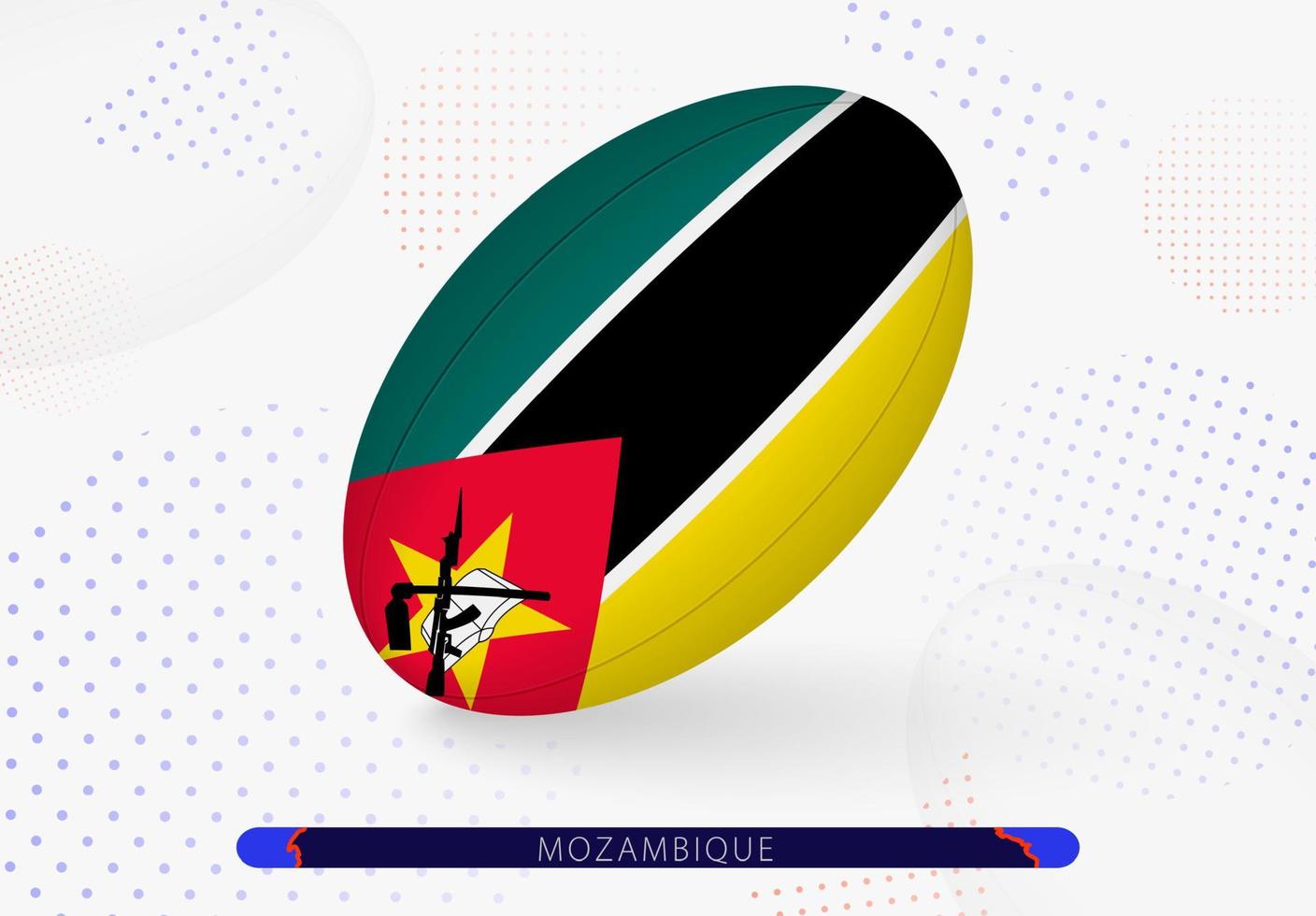 ballon de rugby avec le drapeau du mozambique dessus. équipement pour l'équipe de rugby du mozambique. vecteur