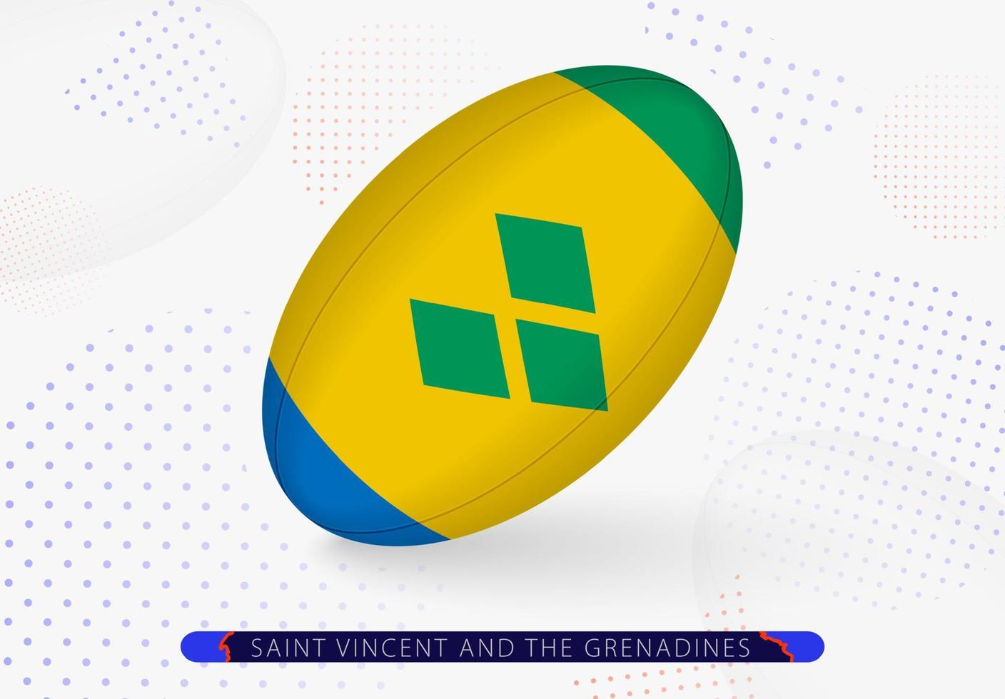 ballon de rugby avec le drapeau de saint vincent et les grenadines dessus. équipement pour l'équipe de rugby de saint vincent et les grenadines. vecteur