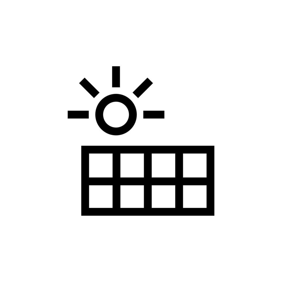 illustration isolée de vecteur d'icône de panneau d'énergie solaire simple