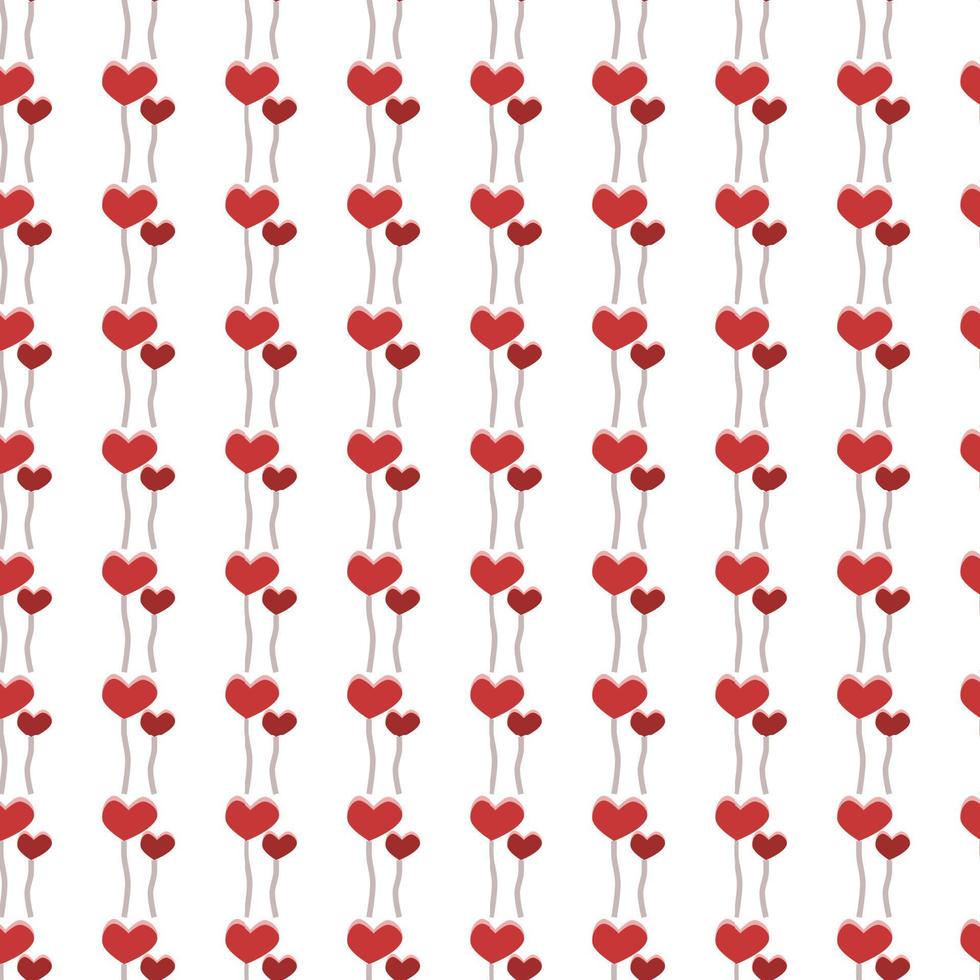 motif de tissu sans couture de corde de 2 coeurs roses rouges vecteur