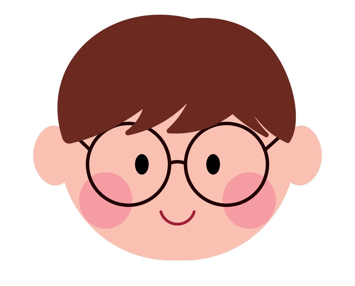 petit garçon visage souriant portant des lunettes vector illustration de dessin animé