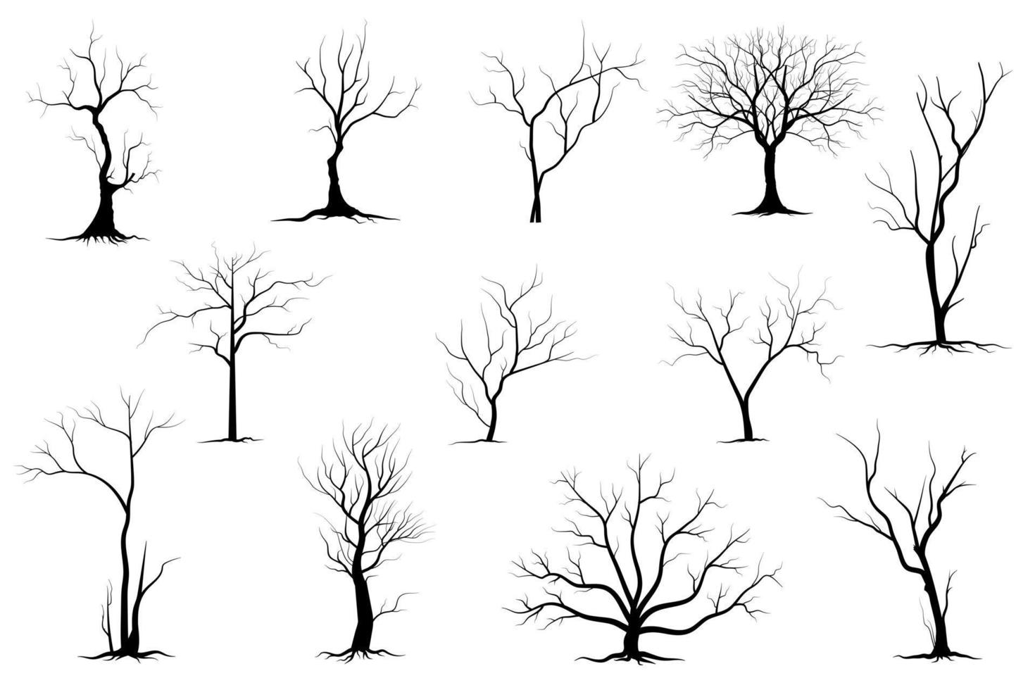 les arbres aux feuilles vertes sont beaux et rafraîchissants. style de logo arbre et racines. vecteur