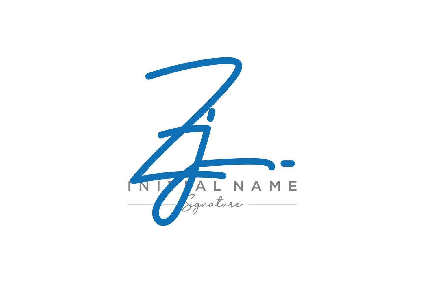 vecteur de modèle de logo de signature zj initial. illustration vectorielle de calligraphie dessinée à la main.