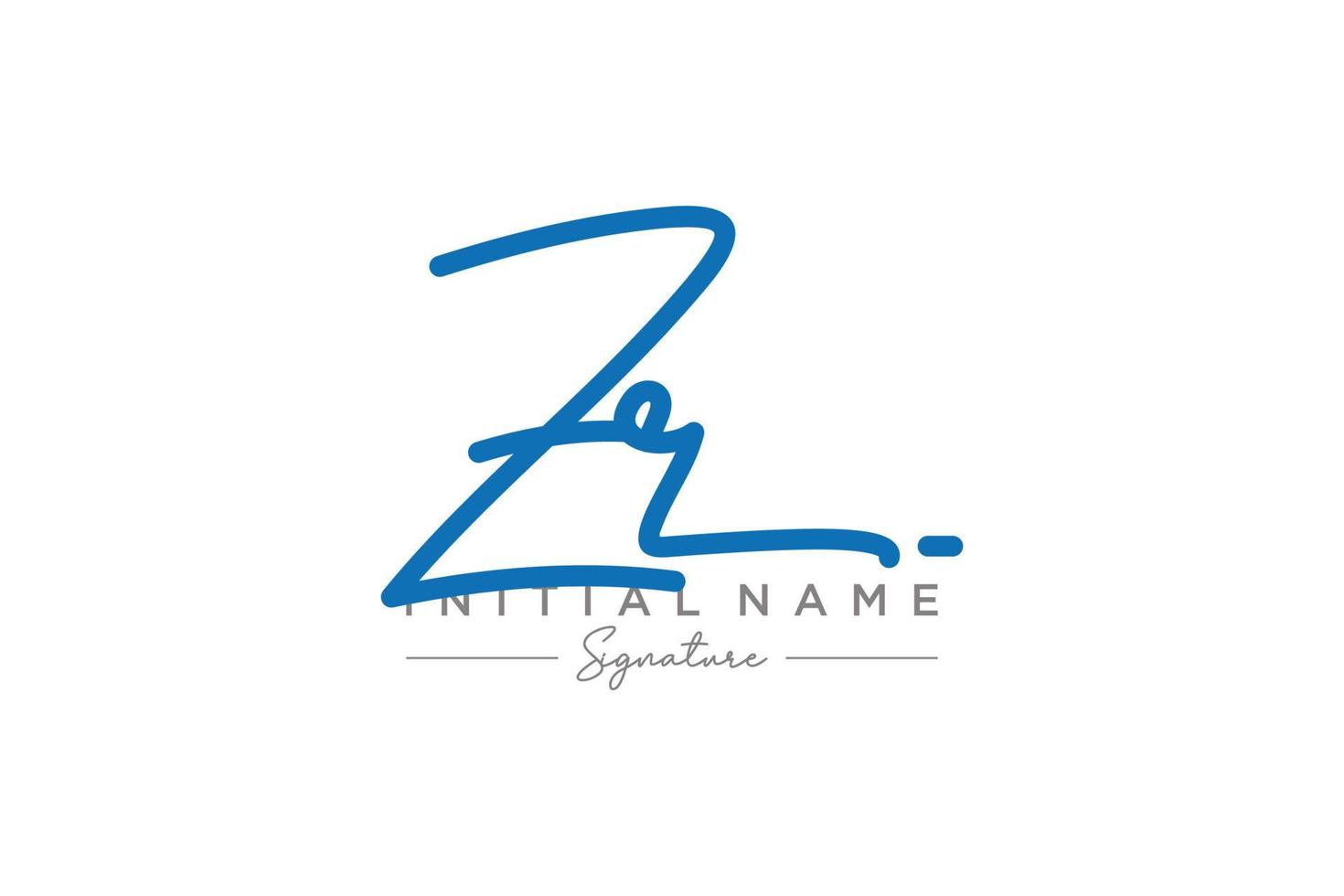 vecteur de modèle de logo de signature zr initial. illustration vectorielle de calligraphie dessinée à la main.