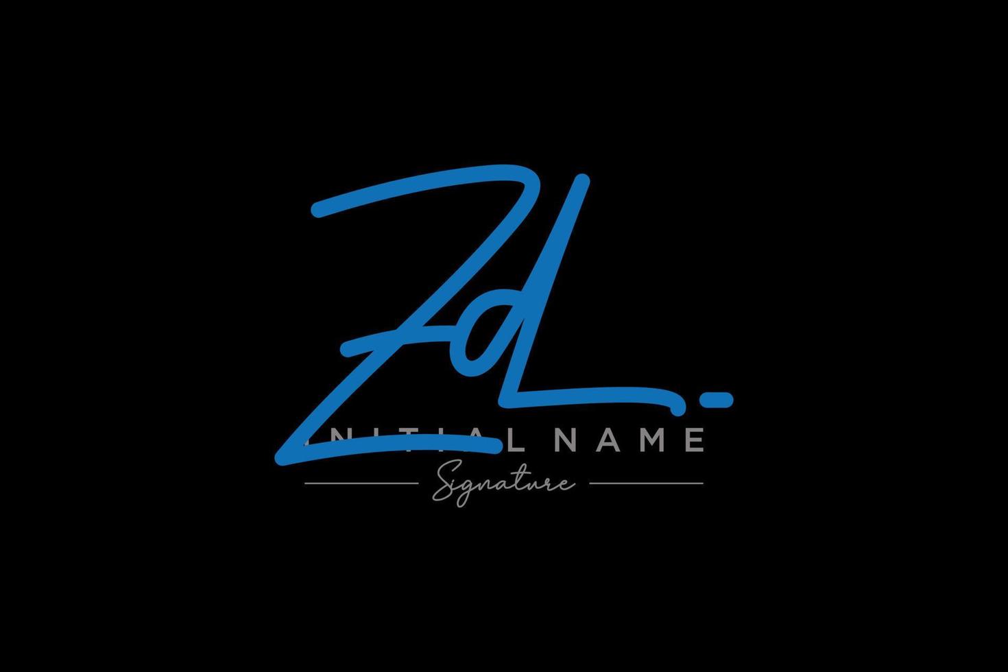 vecteur de modèle de logo de signature zd initial. illustration vectorielle de calligraphie dessinée à la main.