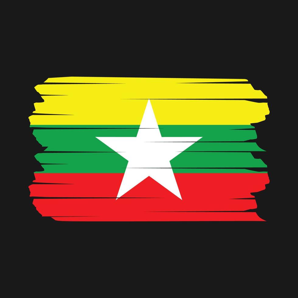 brosse drapeau du Myanmar vecteur