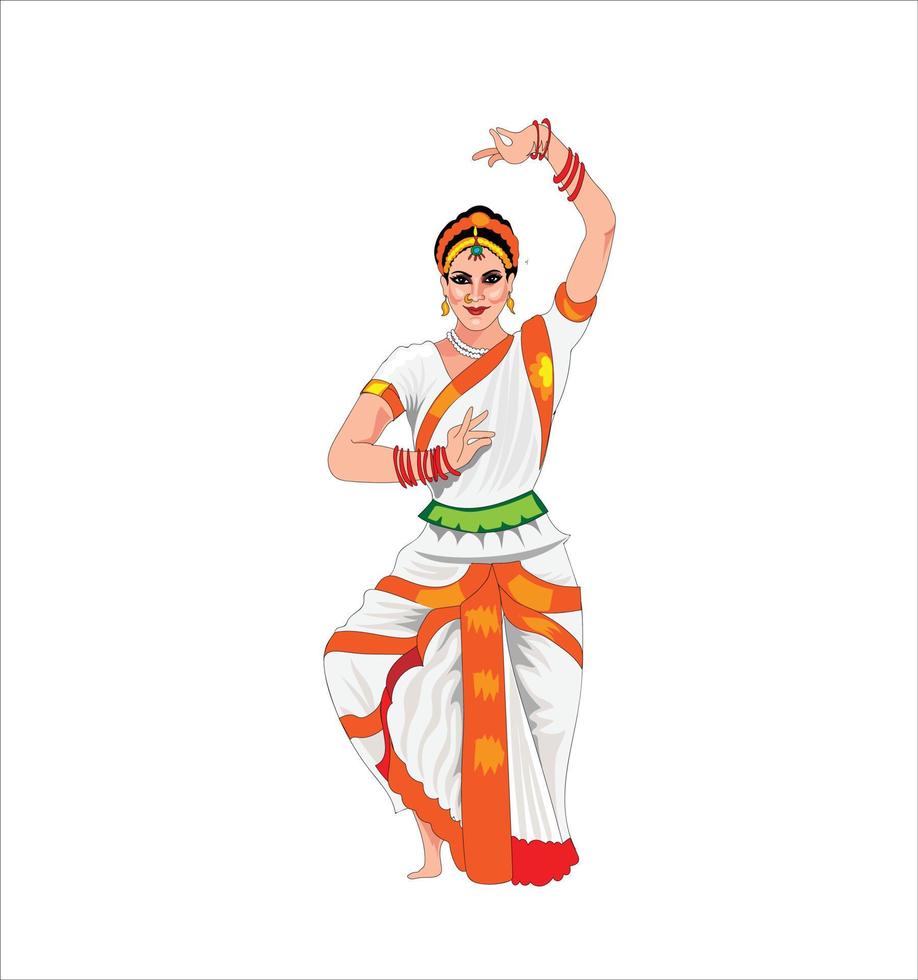 danse kathak artistique et culturelle indienne vecteur