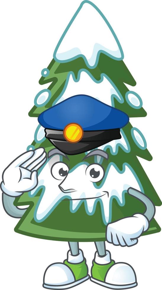 dessin animé de neige de sapin de noël vecteur