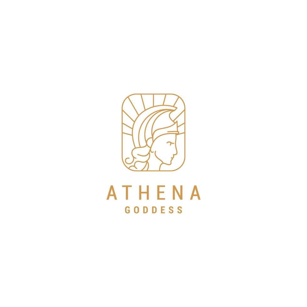 modèle d'icône de conception de logo déesse athéna vecteur