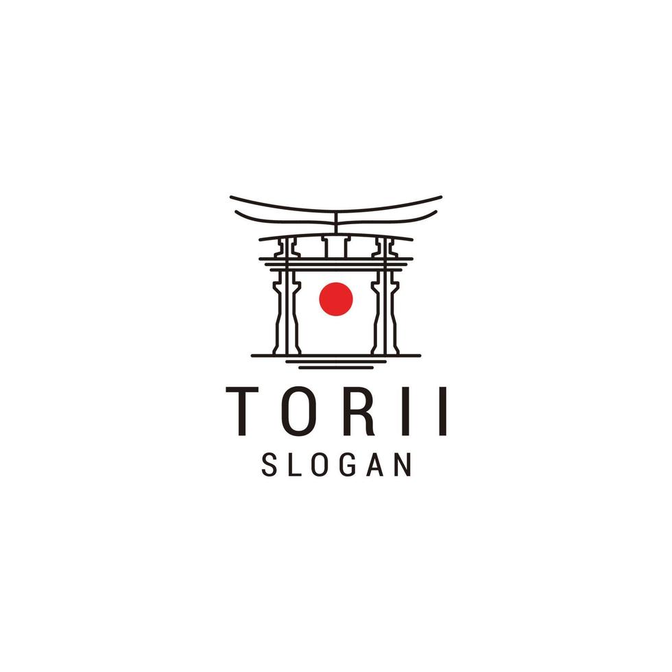 vecteur d'icône de conception de logo torii