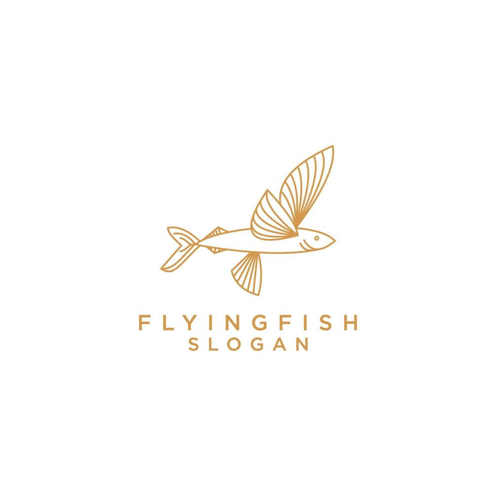 vecteur d'icône de conception de logo de poisson volant