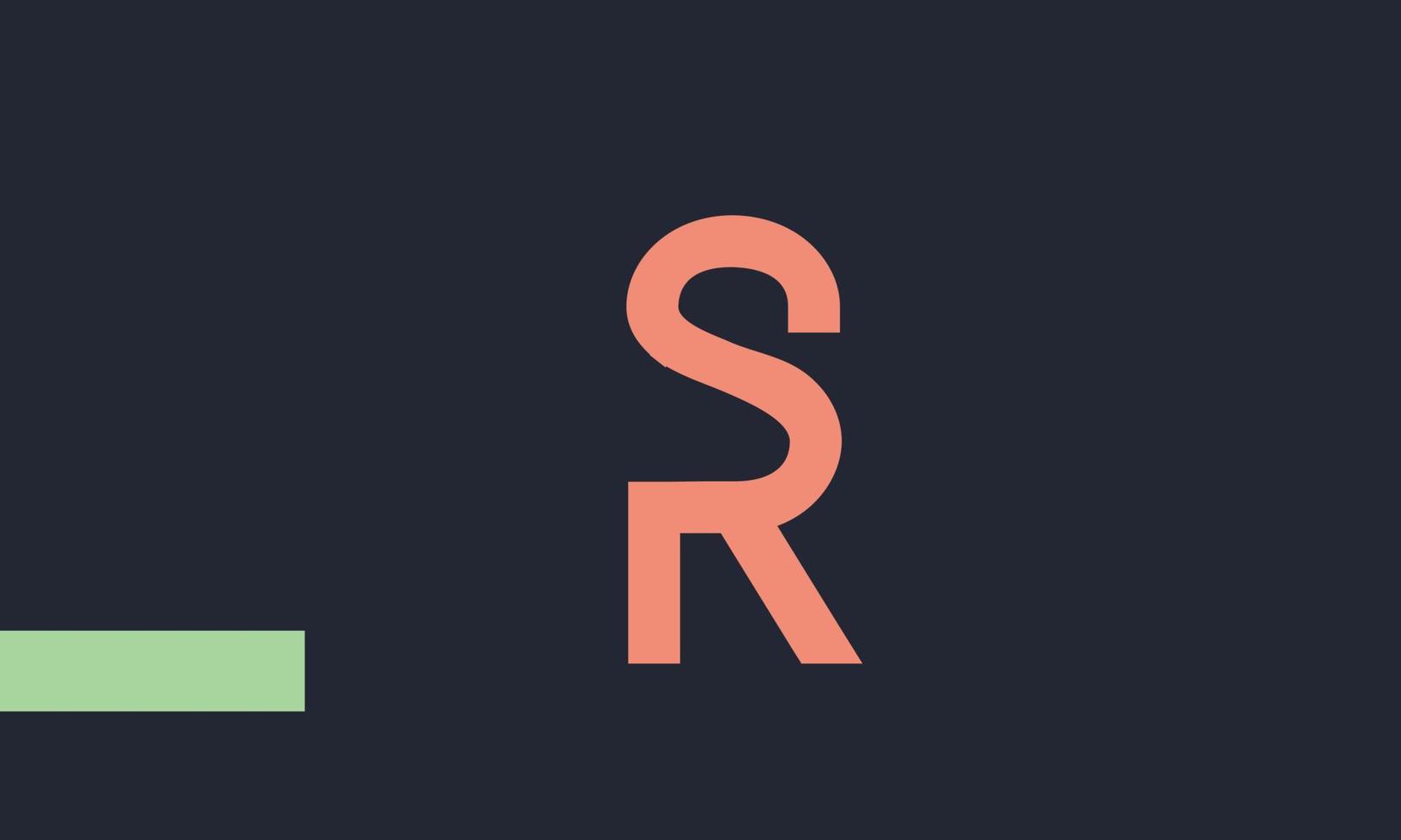 alphabet lettres initiales monogramme logo sr, rs, s et r vecteur