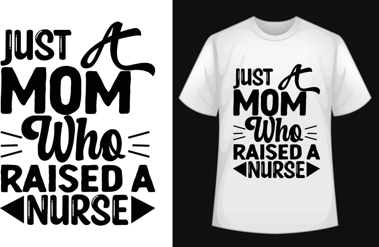 juste une maman qui a élevé une conception de t-shirt typographique infirmière gratuitement vecteur