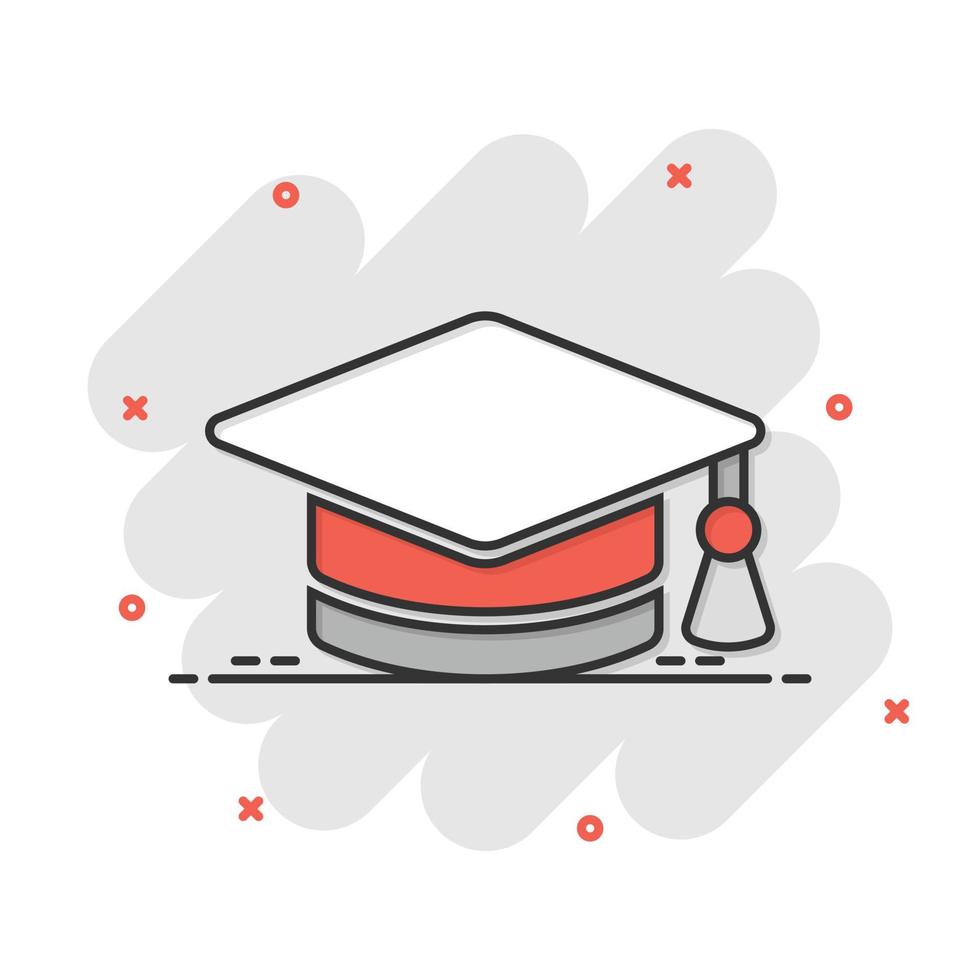 icône de chapeau de graduation dans un style plat. illustration vectorielle de cap étudiant sur fond blanc isolé. concept d'entreprise universitaire. vecteur