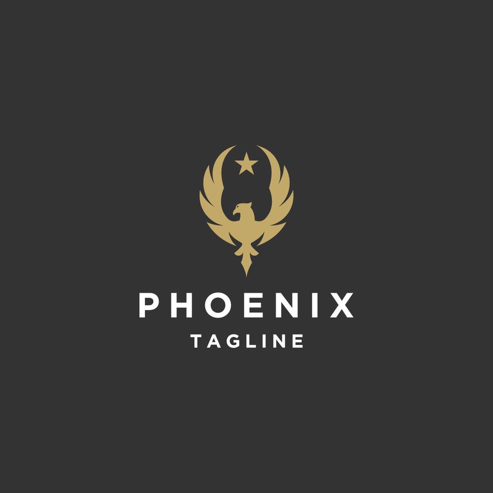 modèle de conception d'icône logo phoenix vecteur plat