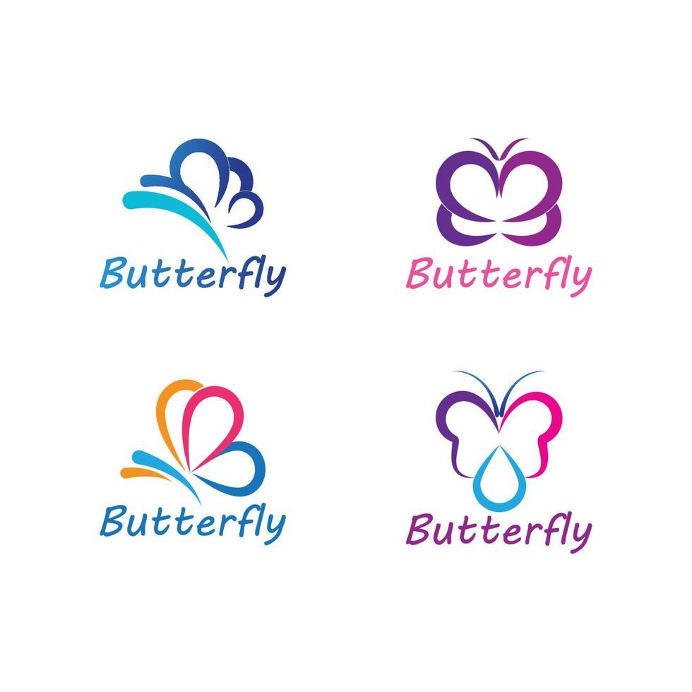 logo de papillon de beauté vecteur