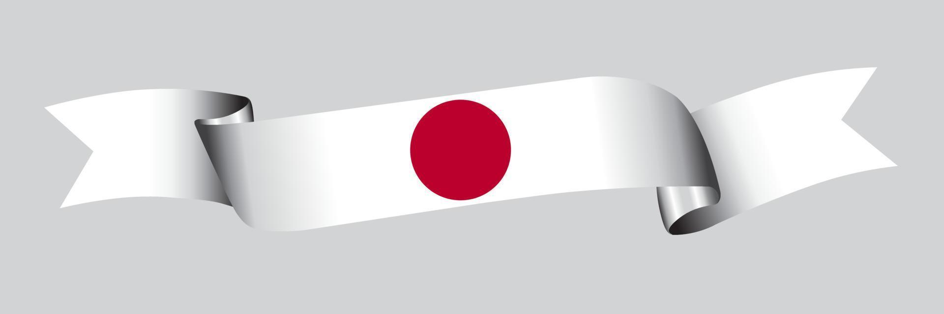 drapeau 3d du japon sur ruban. vecteur