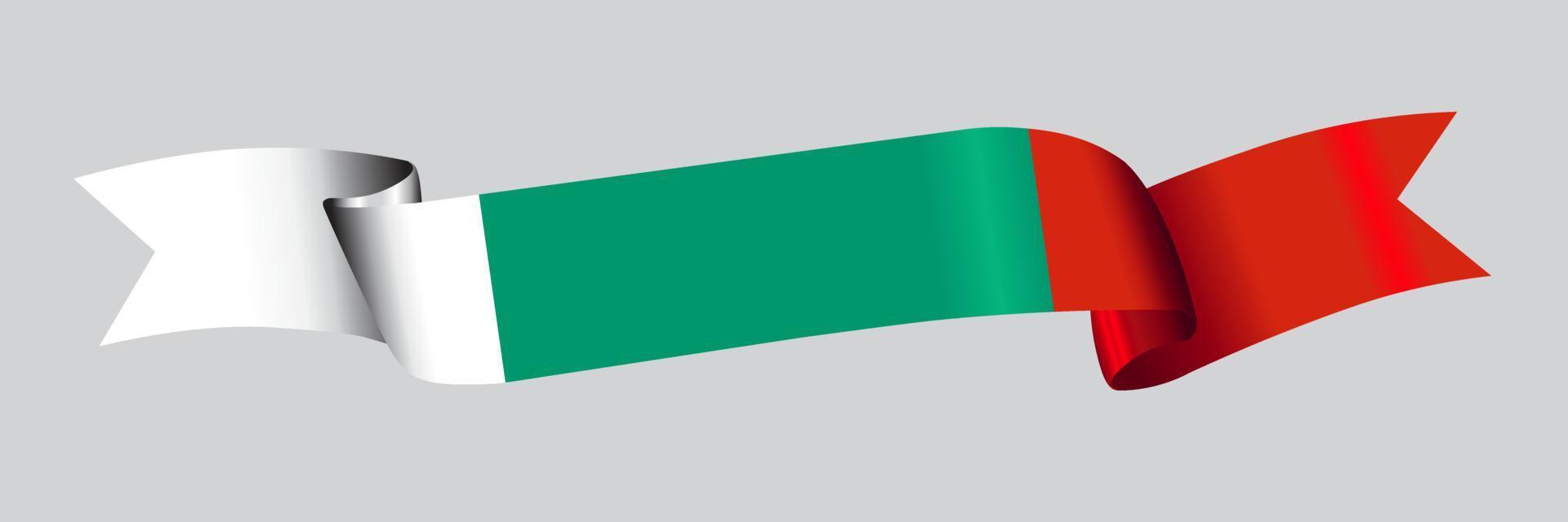 drapeau 3d de la bulgarie sur ruban. vecteur