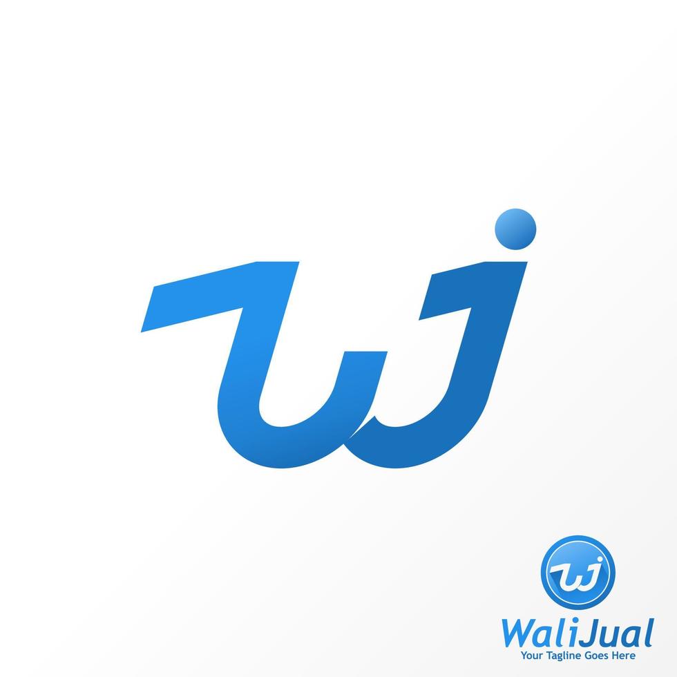 lettre unique ou mot w ou wj image de police icône graphique logo design concept abstrait vecteur stock. peut être utilisé comme symbole lié à l'initiale ou au monogramme