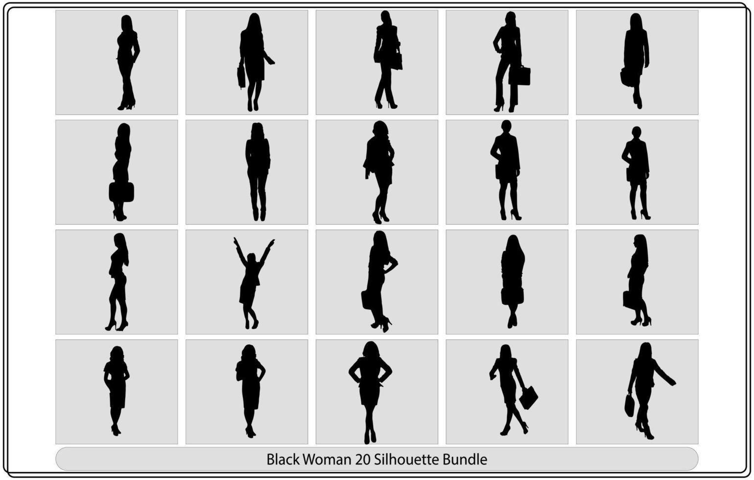 silhouettes de femmes noires vecteur