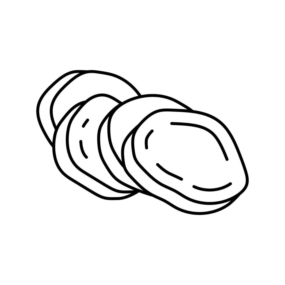 tranche de patate douce ligne icône illustration vectorielle vecteur