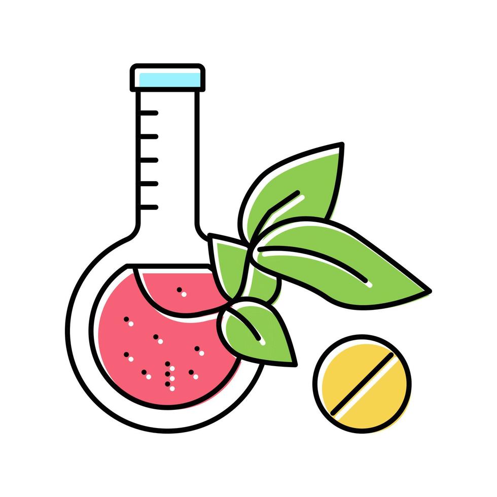 illustration vectorielle de l'icône de couleur liquide de l'homéopathie naturelle vecteur