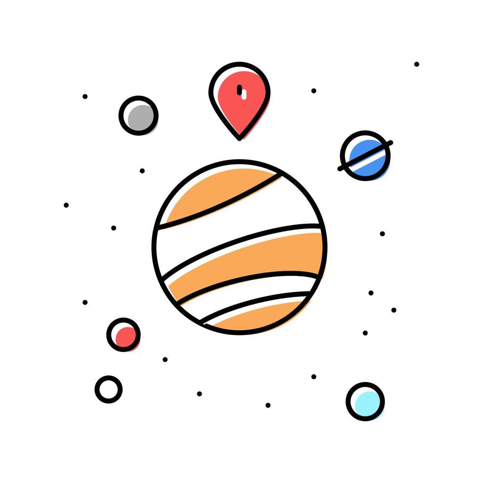 point de localisation gps sur l'illustration vectorielle de l'icône de couleur de la planète vecteur