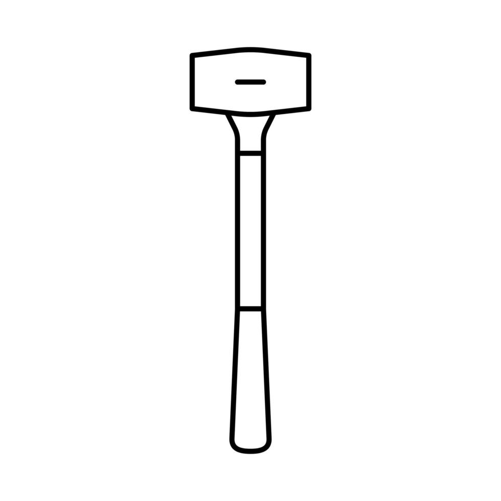 illustration vectorielle d'icône de ligne d'outil de marteau en laiton vecteur