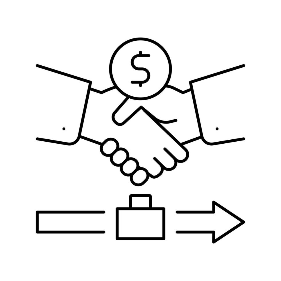 illustration vectorielle de l'icône de la ligne de l'indemnité de départ vecteur