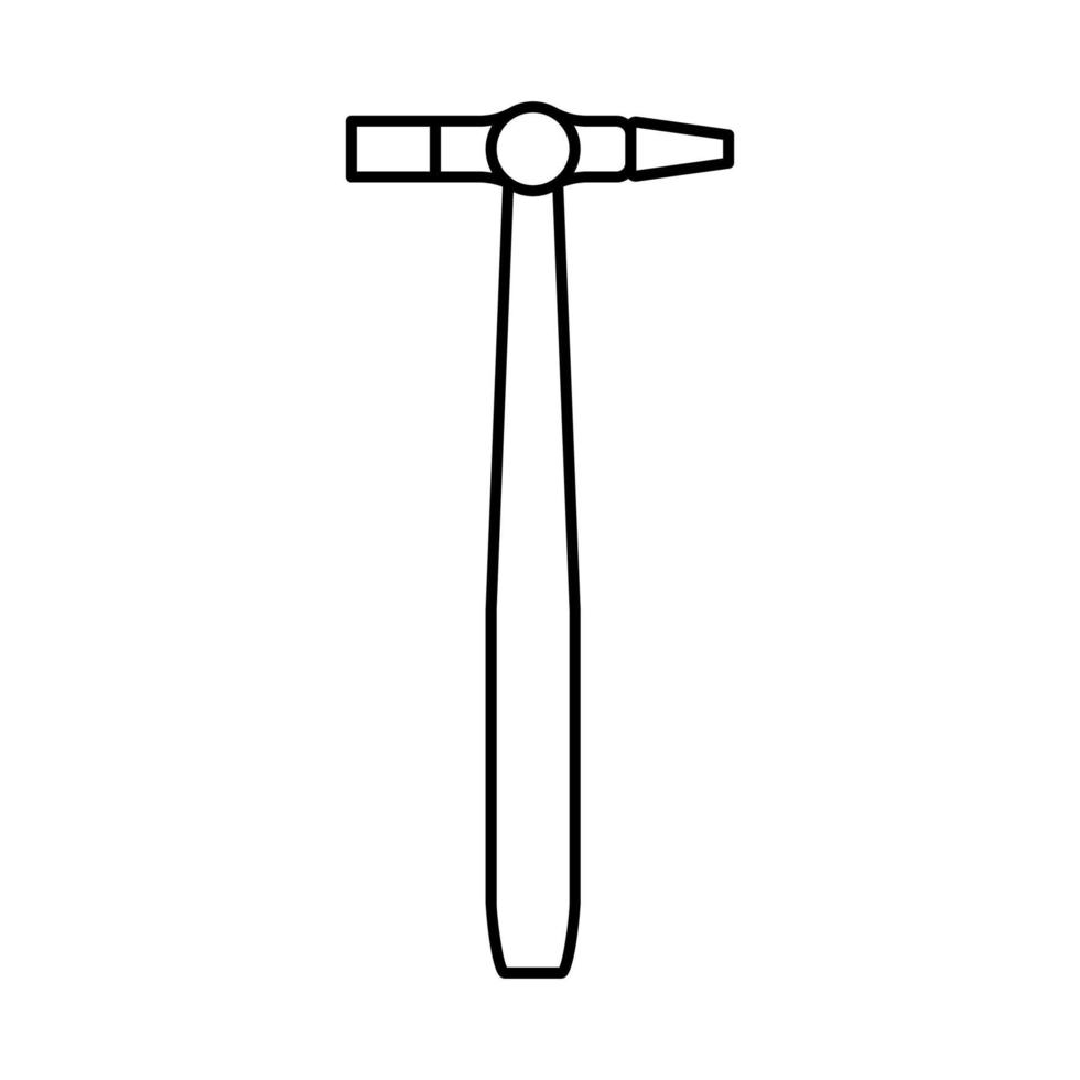 Icône de ligne d'outil de marteau de goupille de panne croisée illustration vectorielle vecteur