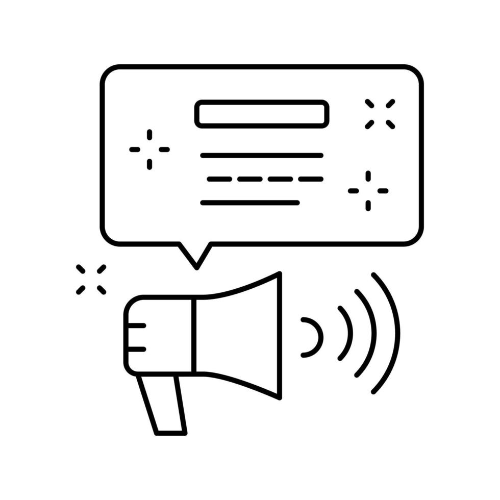 illustration vectorielle de l'icône de la ligne de nouvelles publicitaires vecteur