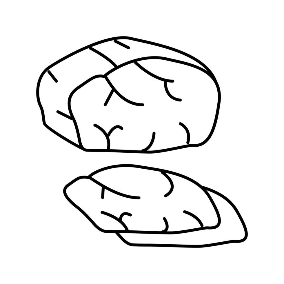 illustration vectorielle d'icône de ligne de viande cuite séchée vecteur