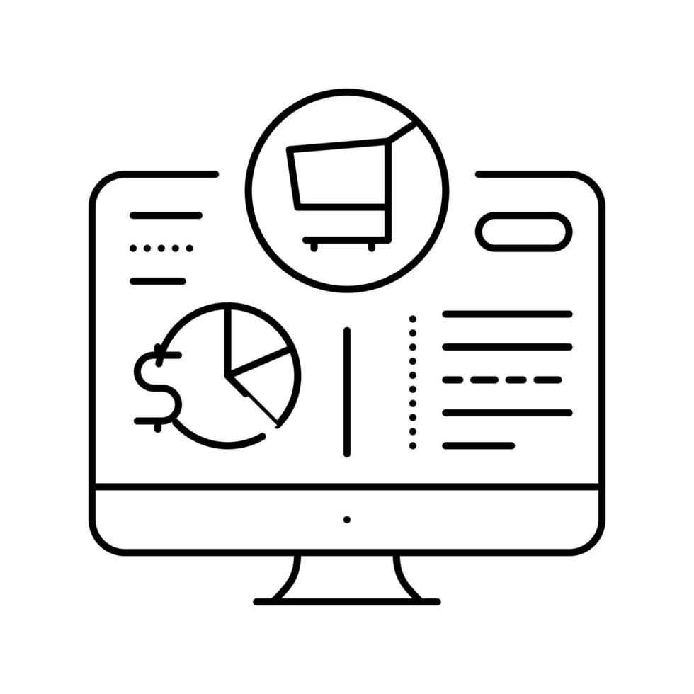 illustration vectorielle de l'icône de la ligne d'accueil de la conception de la gestion des achats vecteur