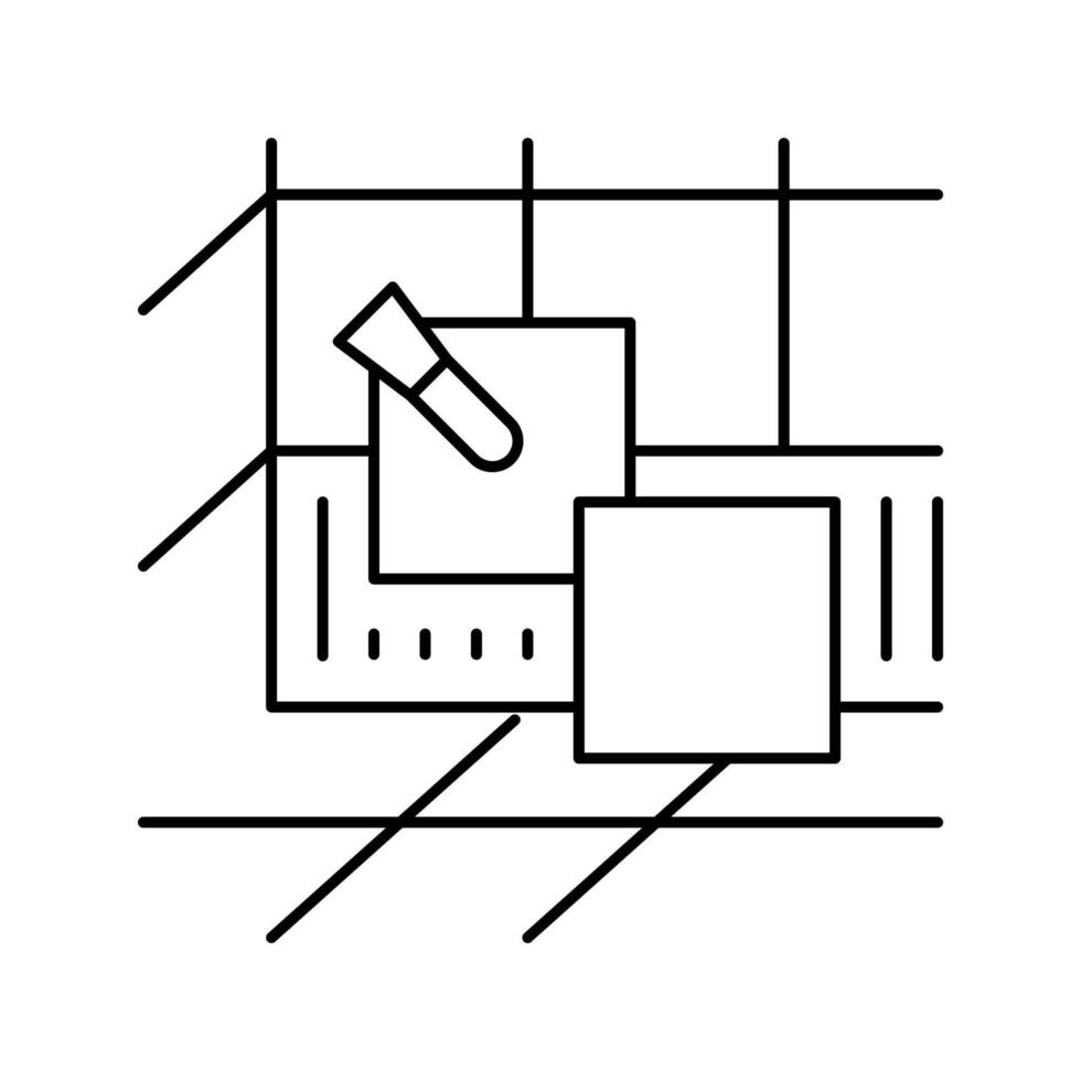 carrelage salle de bains ligne icône illustration vectorielle vecteur