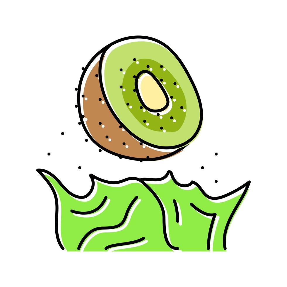 jus de kiwi splash couleur icône illustration vectorielle vecteur