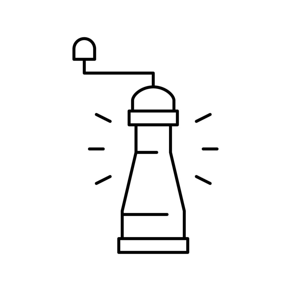 illustration vectorielle de l'icône de la ligne du moulin à poivre vecteur