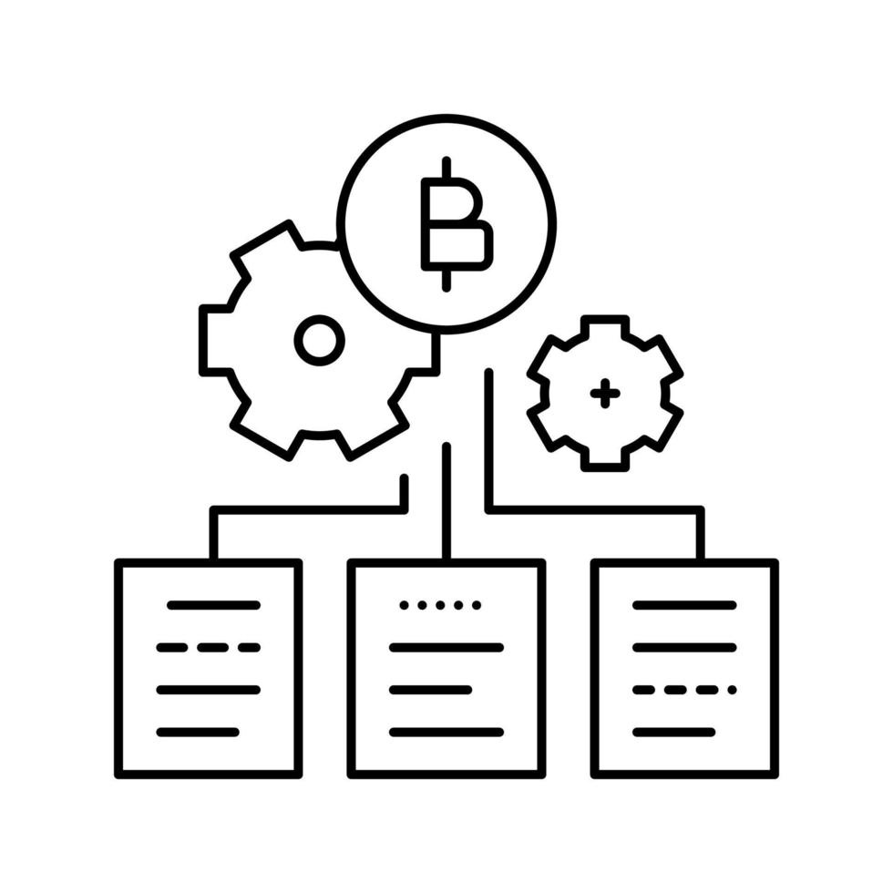 illustration vectorielle de l'icône de la ligne ico de la chaîne de blocs vecteur