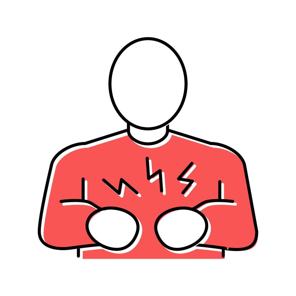illustration vectorielle de l'icône de couleur de l'estomac de la douleur vecteur