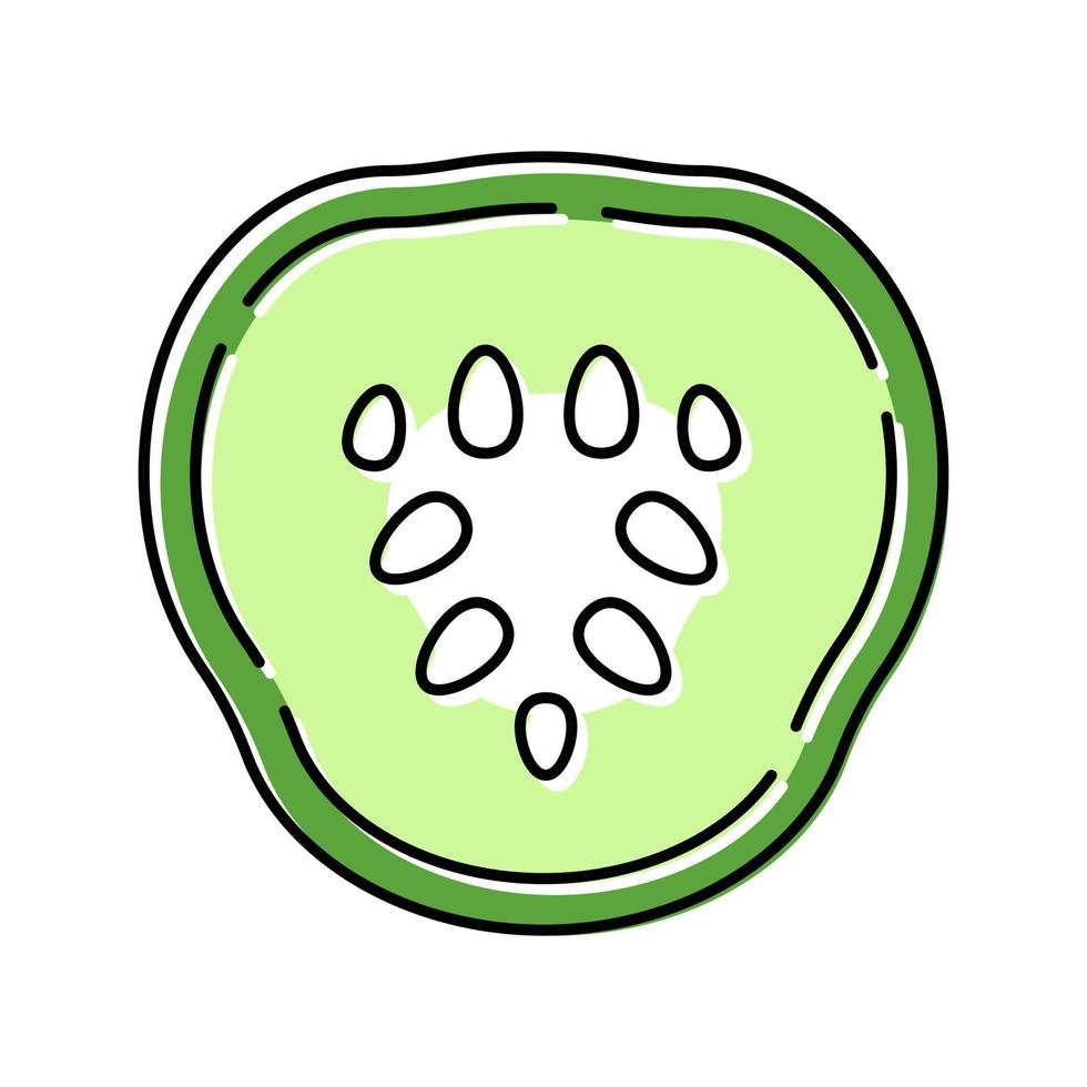 tranche de concombre couleur icône illustration vectorielle vecteur