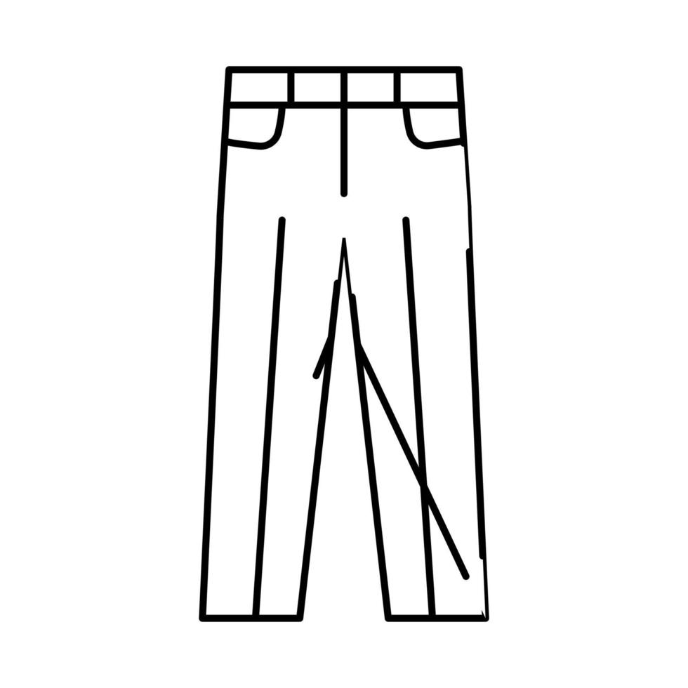 pantalon à jambe droite icône de la ligne de vêtements illustration vectorielle vecteur