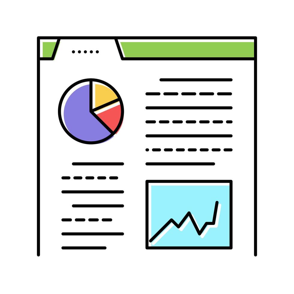 illustration vectorielle d'icône de couleur de rapport d'analyse vecteur