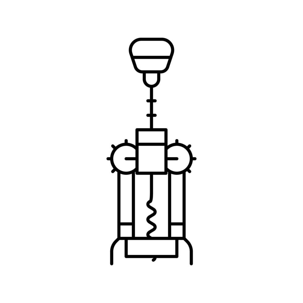 tire-bouchon main vin ligne icône illustration vectorielle vecteur