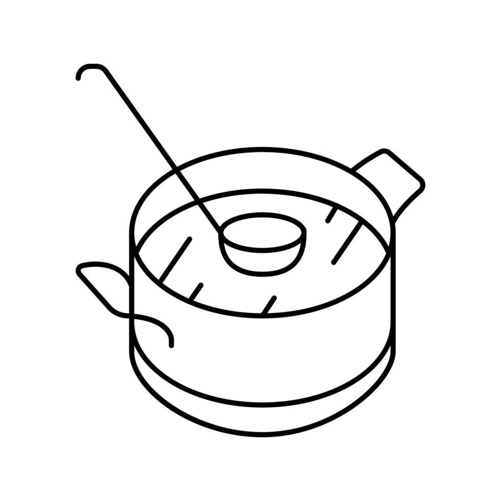 soupe de cuisson à partir de l'illustration vectorielle de l'icône de la ligne de tomate vecteur