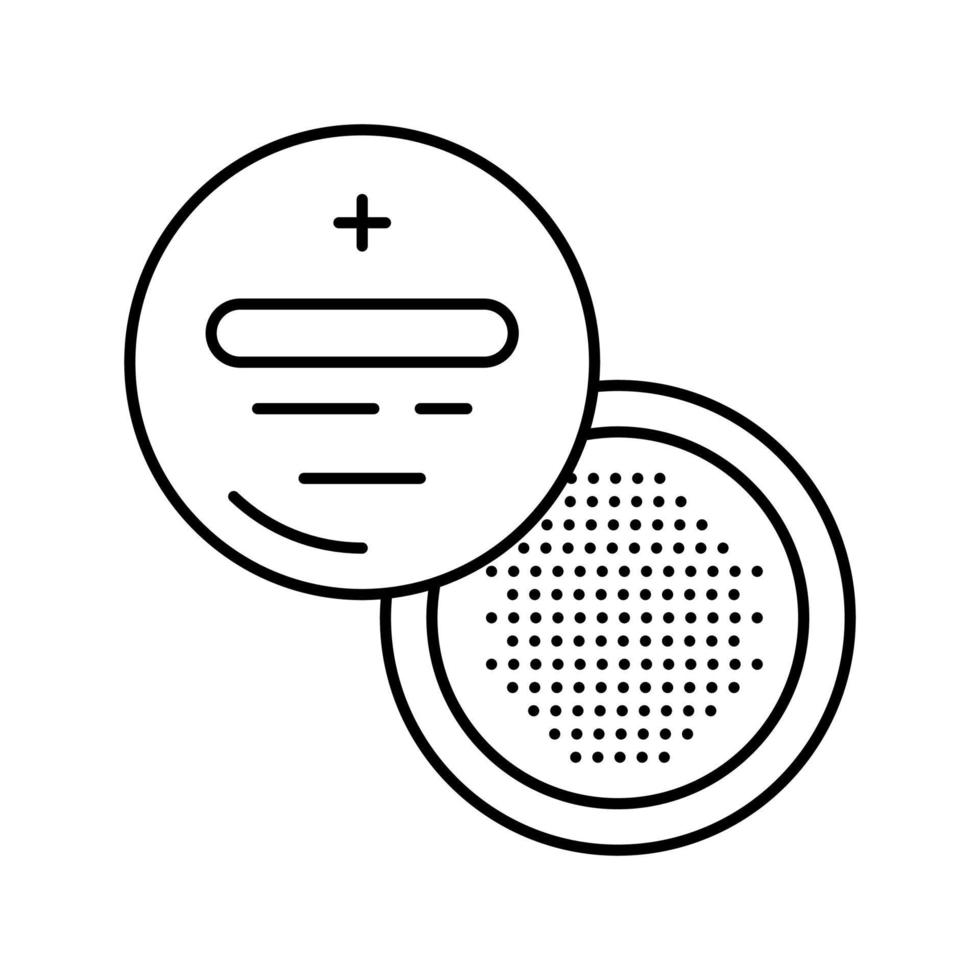 illustration vectorielle de l'icône de la ligne de la batterie bouton cr2032 vecteur