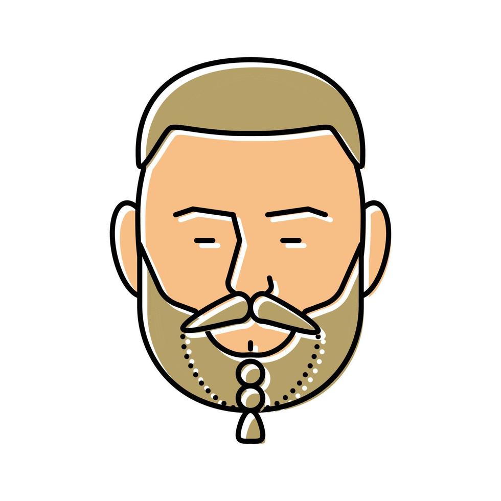 barbe tressée cheveux style couleur icône illustration vectorielle vecteur
