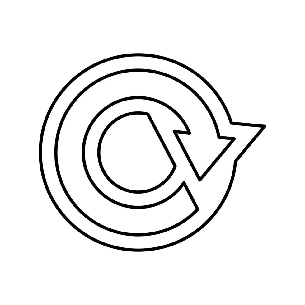 flèche ronde ligne icône illustration vectorielle vecteur
