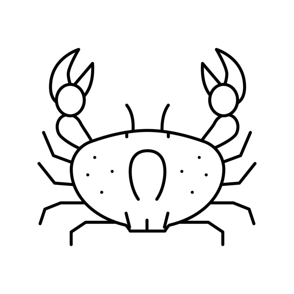 crabe océan ligne icône illustration vectorielle vecteur