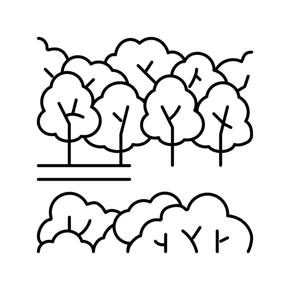 illustration vectorielle d'icône de ligne de parc forestier vecteur
