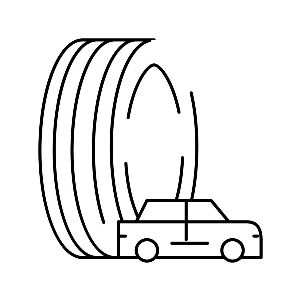 illustration vectorielle de l'icône de la ligne des pneus passagers vecteur