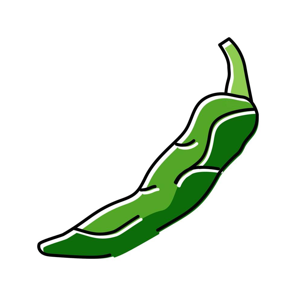 illustration vectorielle d'icône de couleur de piment vert vecteur